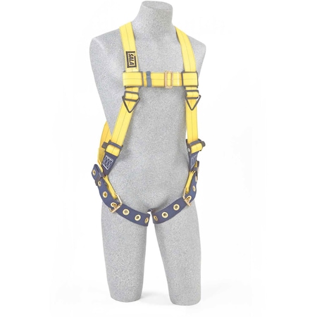 3M Dbi-Sala Delta Full Body Harness, Back D-Ring, Tongue Buckle Leg Straps, 2X-Large, Yellow/Navy 1101253